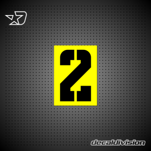 Reflective Number Sticker 2 - Stencil Square